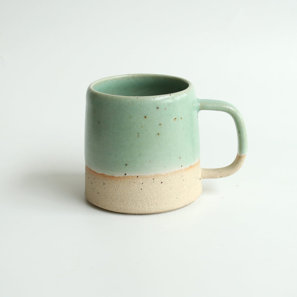 Ceramic Mug In White, Yellow, Pink, Blue And Green