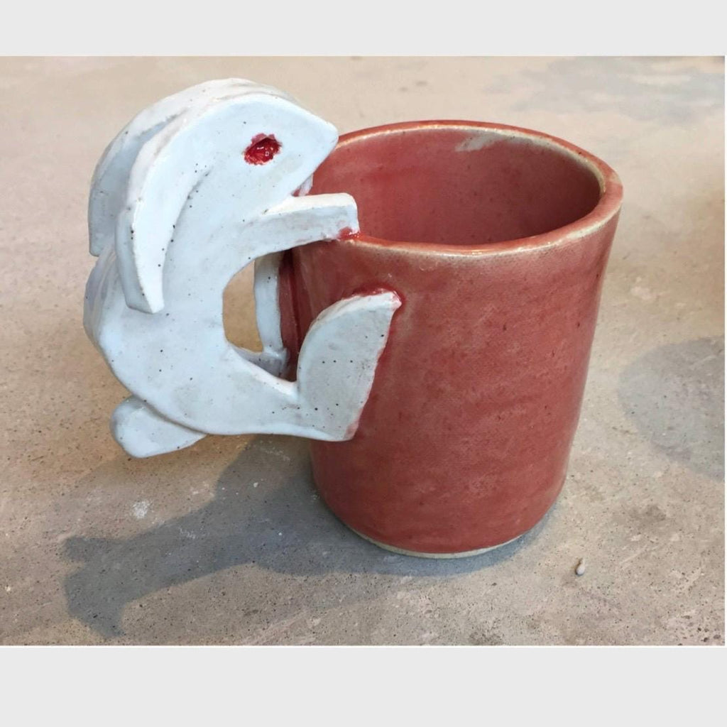 Colorful Rabbit Pottery Ceramic Handmade Easter Bunny Rabbit Mug Tea Coffee Cup Functional Art Gift Customizable Pet Rabbit Cup Easter