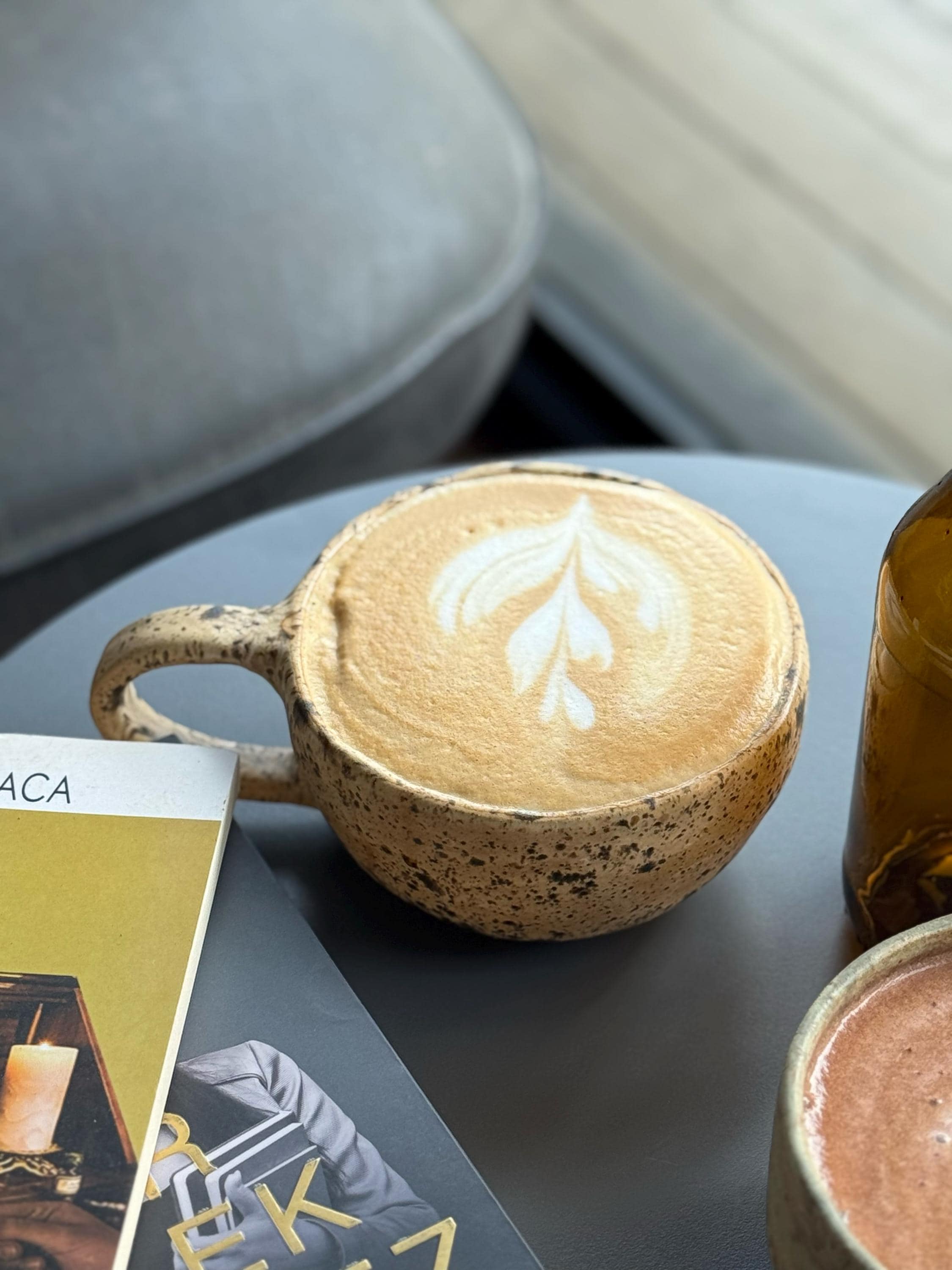Handmade Ceramic Large Coffee Mugs: Rustic Earthy Glaze,  Minimalist Pottery Cappuccino Cup