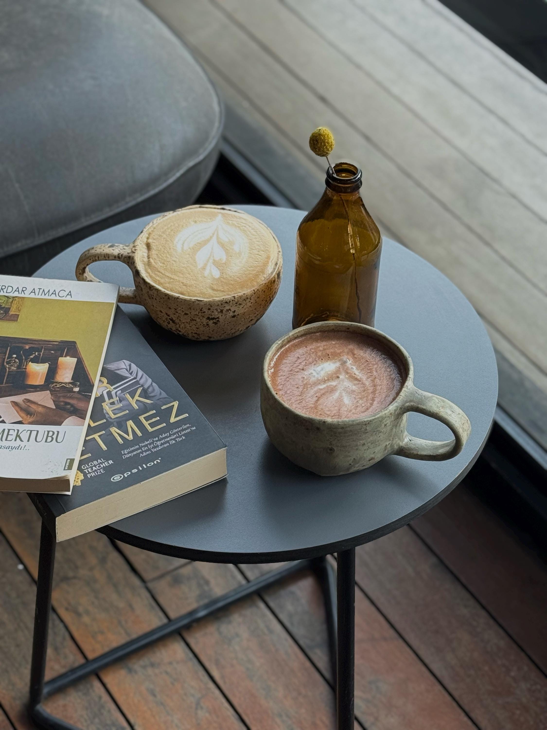 Handmade Ceramic Large Coffee Mugs: Rustic Earthy Glaze,  Minimalist Pottery Cappuccino Cup