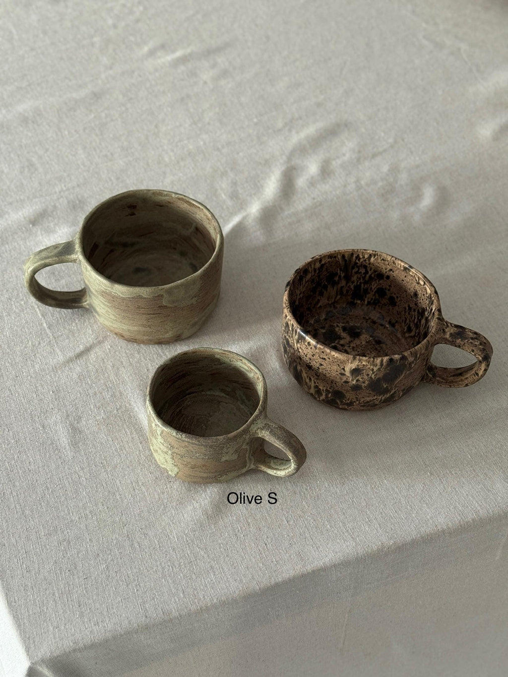 Handmade Ceramic Large Coffee Mugs: Rustic Earthy Glaze,  Minimalist Pottery Cappuccino Cup