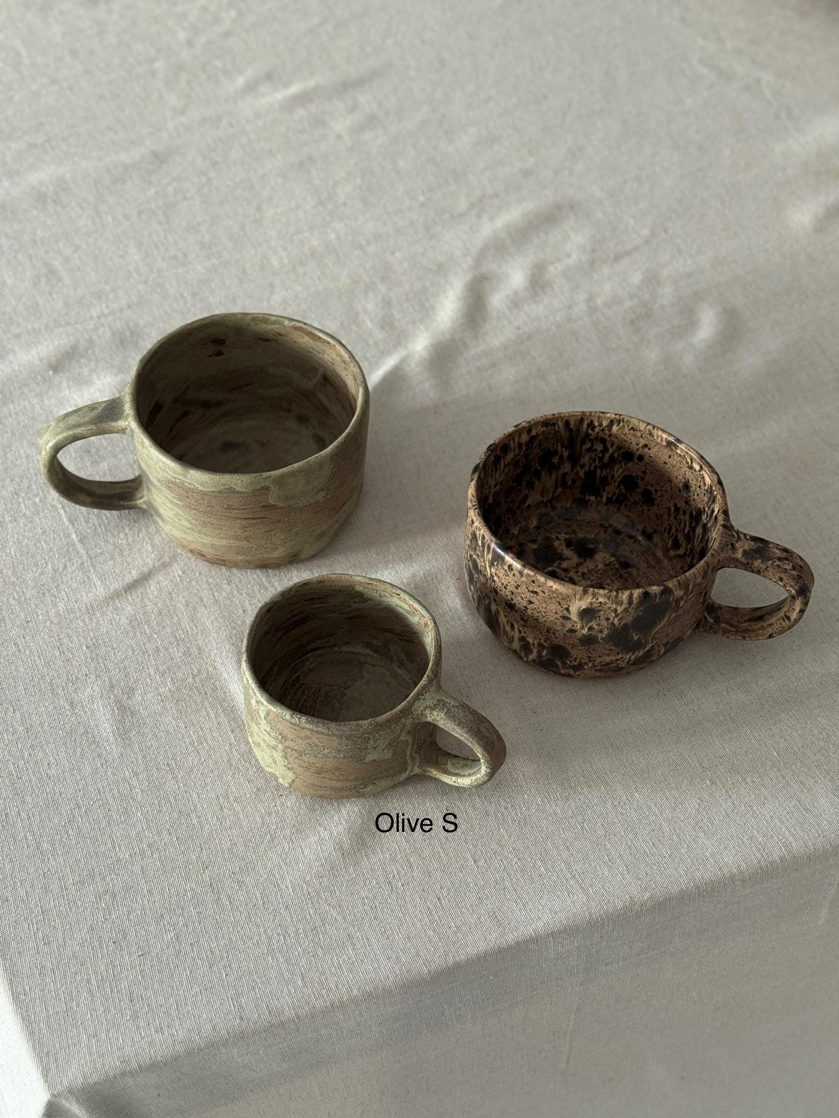 Handmade Ceramic Large Coffee Mugs: Rustic Earthy Glaze,  Minimalist Pottery Cappuccino Cup