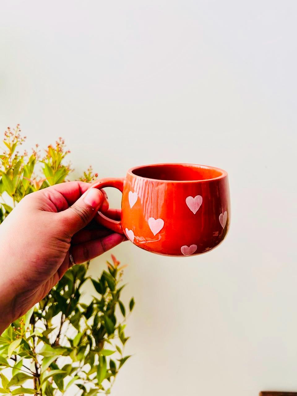 Hand Painted Floral Ceramic Mug, Retro Coffee Cup, Unique Tea Mug, Easter Gifts, Valentines Day, Galentines Day