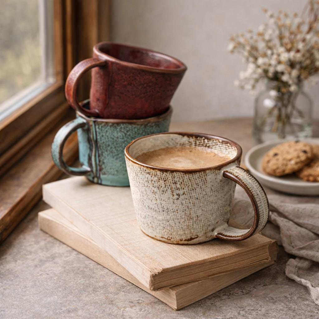 Handmade Ceramic Coffee Mug, Rustic Pottery Mug, Stoneware Coffee Cup, Minimalist Handmade Mug, Coffee Lover Gift