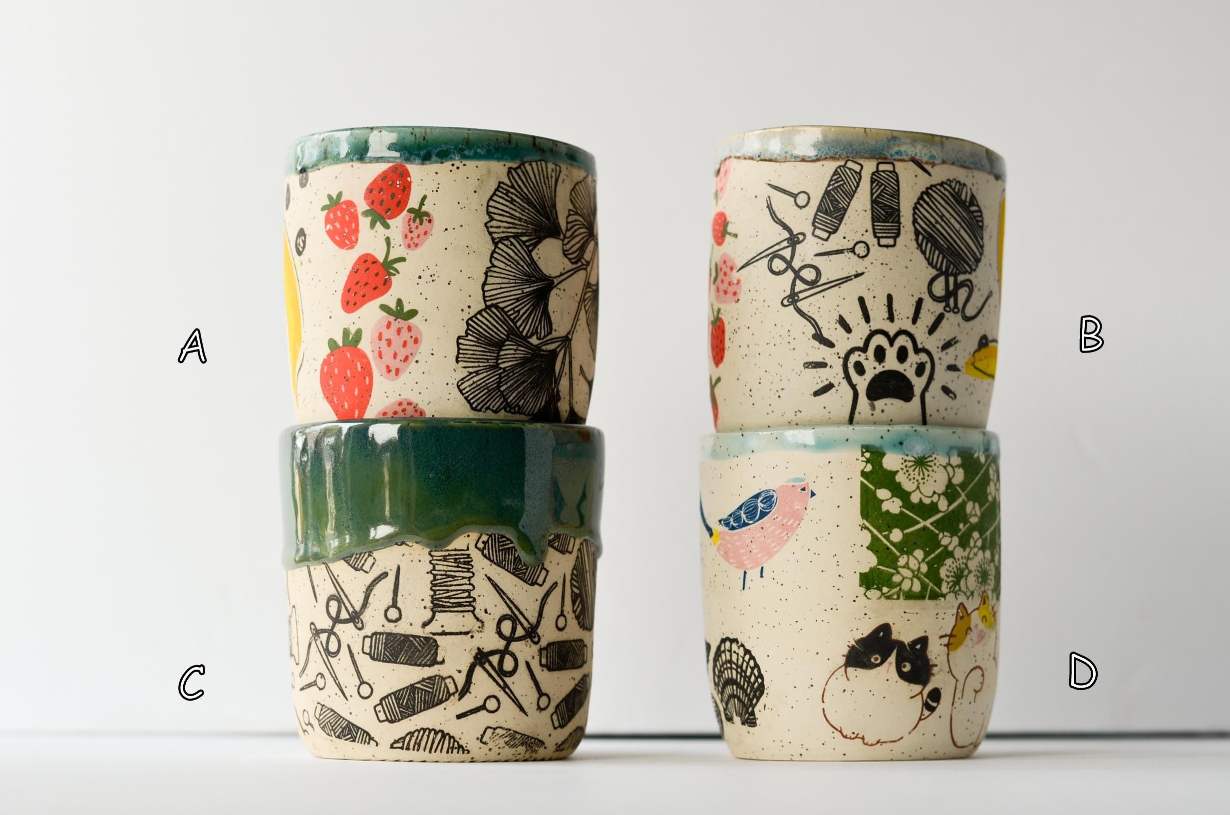 Print Cups | Handmade Pottery | Handmade Ceramics