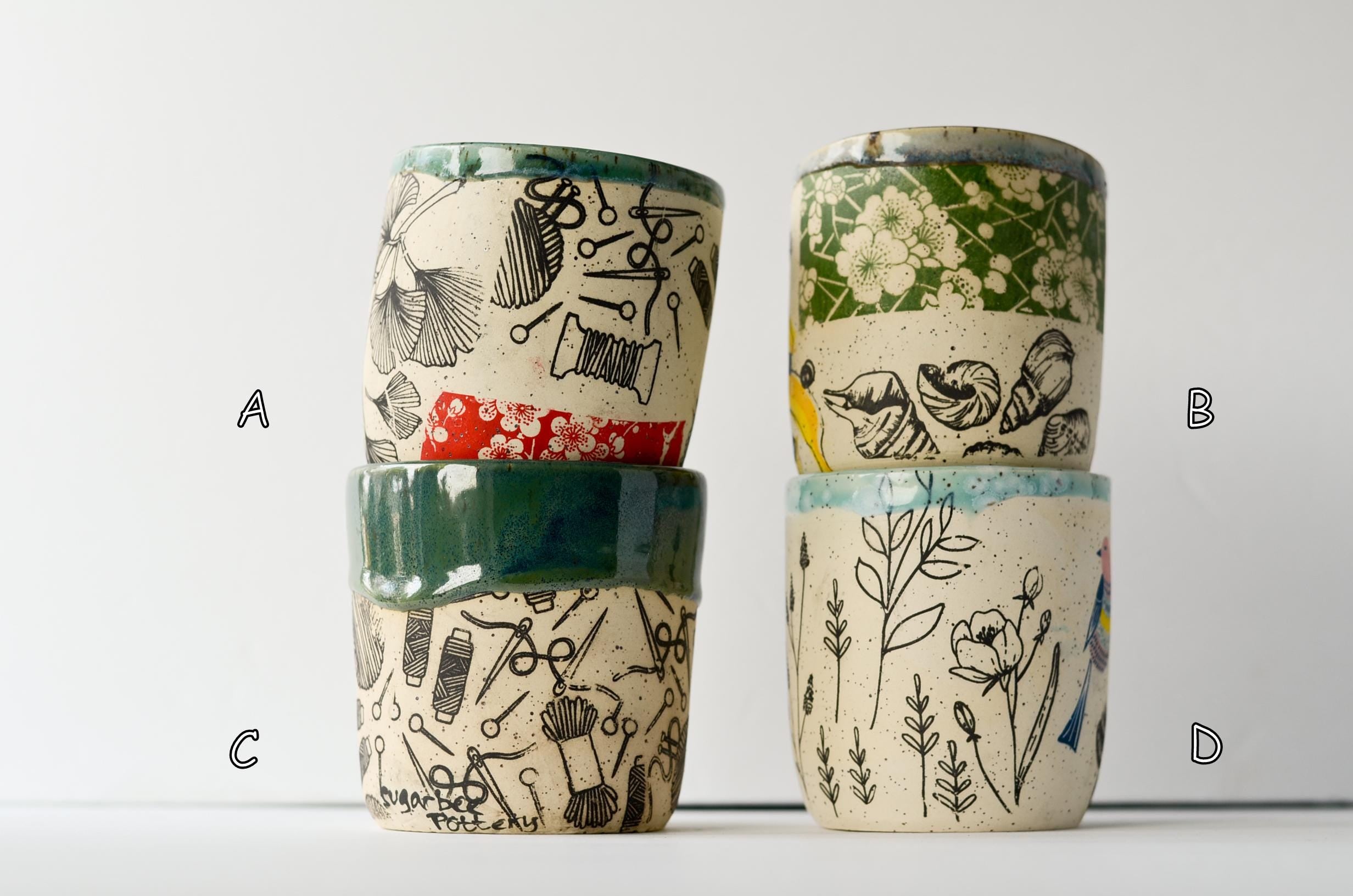 Print Cups | Handmade Pottery | Handmade Ceramics