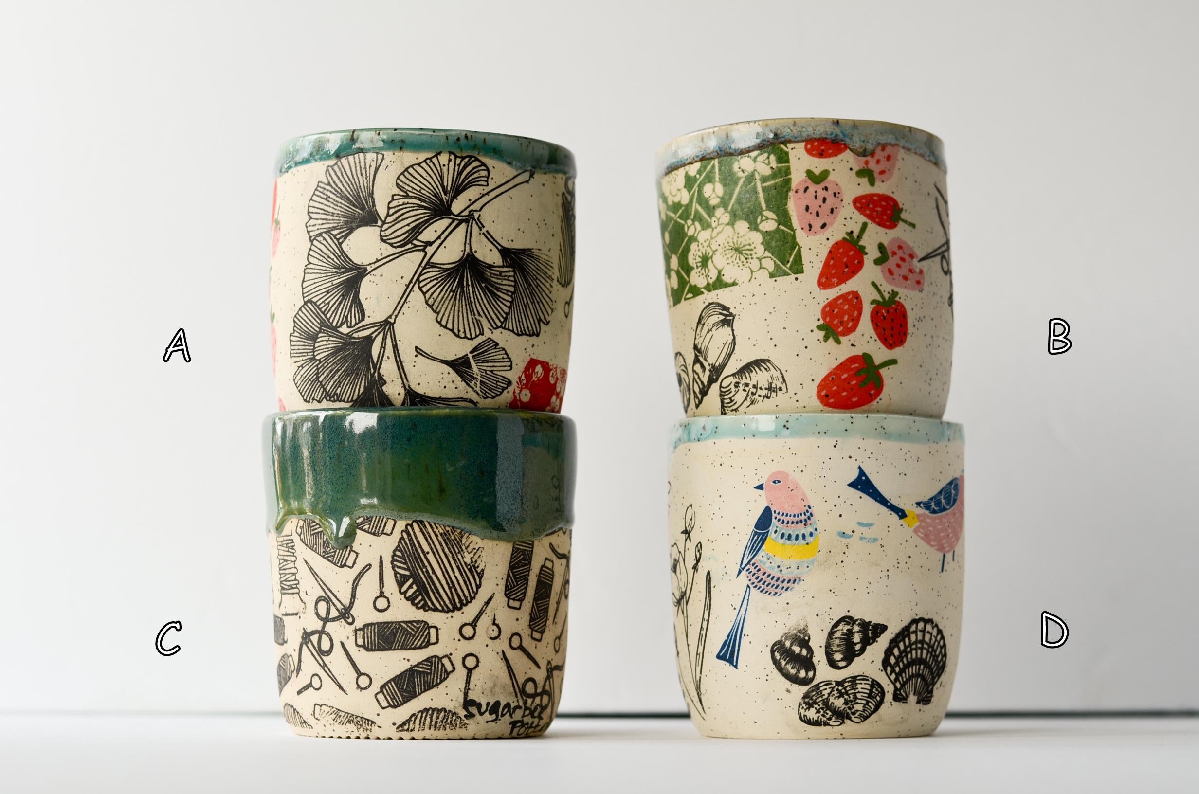 Print Cups | Handmade Pottery | Handmade Ceramics