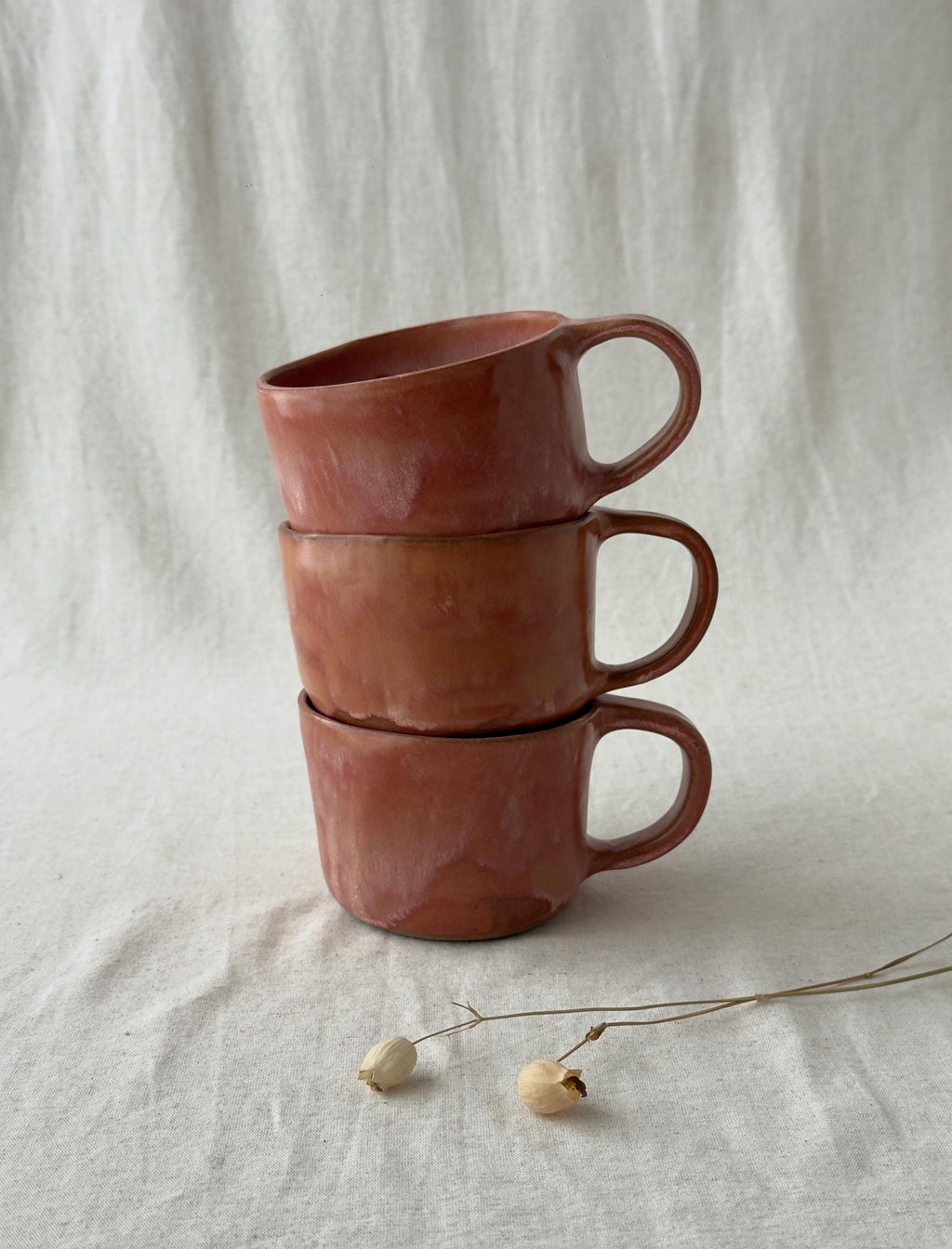 Handmade Ceramic Large Coffee Mugs: Rustic Earthy Glaze,  Minimalist Pottery Cappuccino Cup